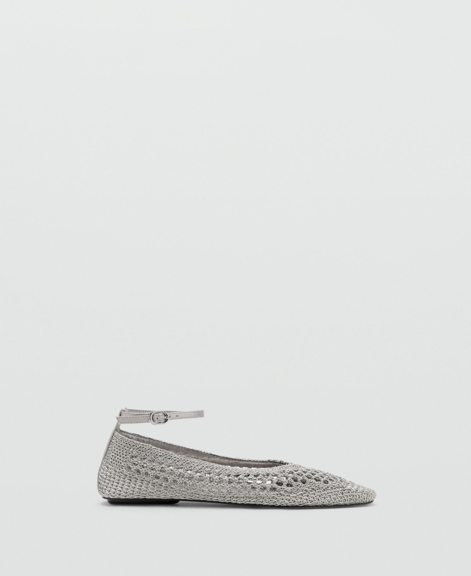 Women's Ankle Strap Crocheted Ballet Flats