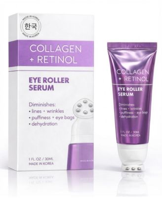 Collagen + Retinol Korean Eye Roller Serum - Korean Skincare for Anti-Aging Under Eye Treatment