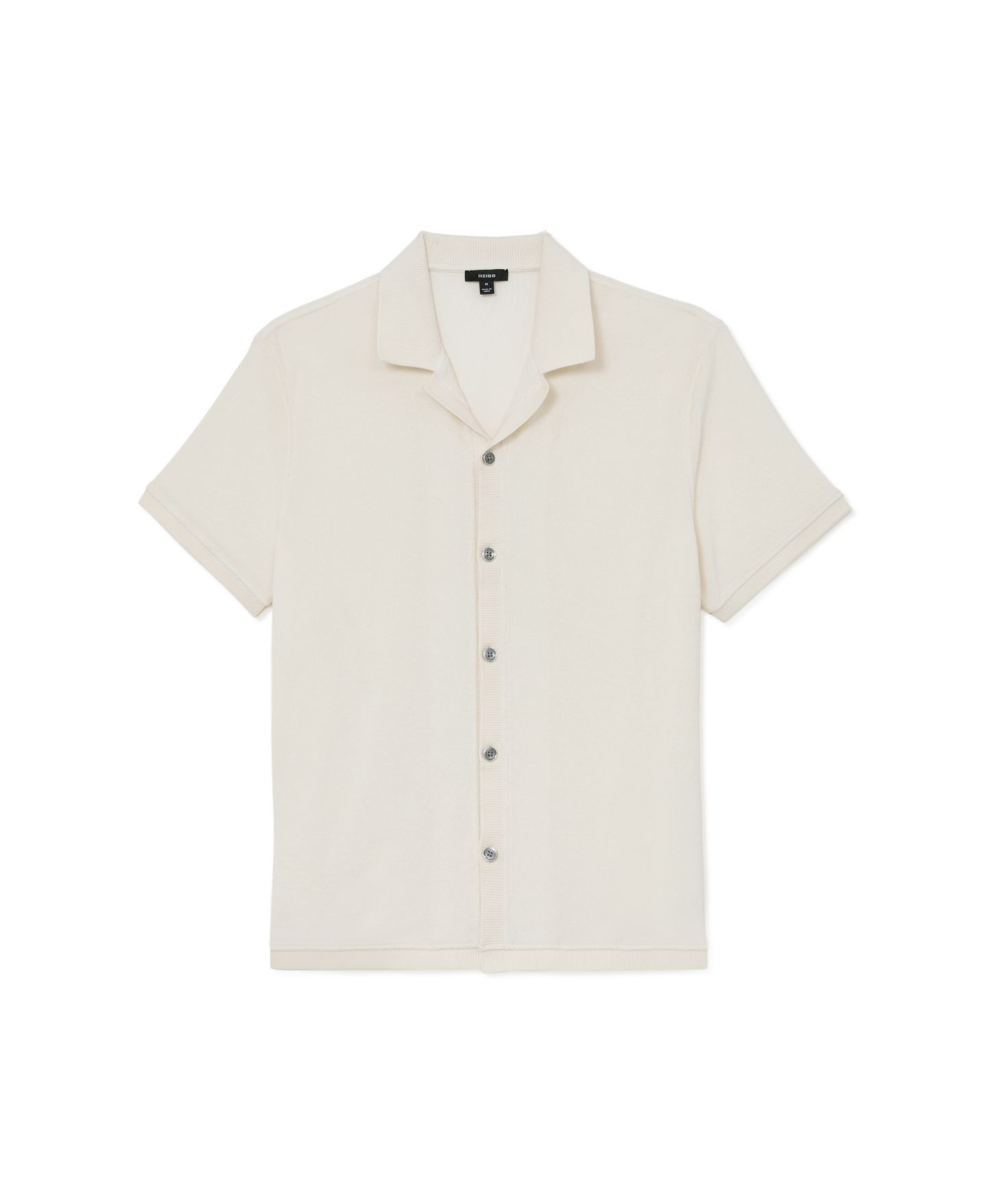 Мужская рубашка REISS Eden Towelling Short-Sleeve, цвет: Белый — фото 2