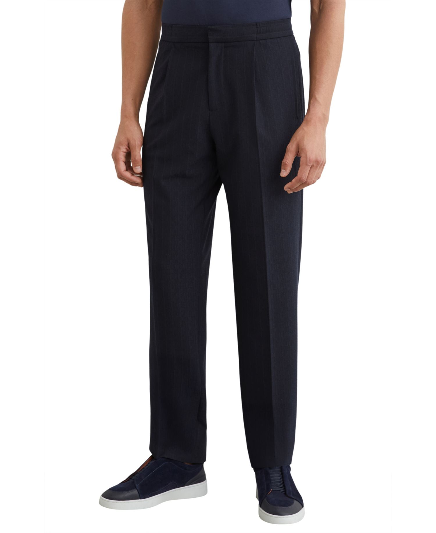 Men's Sidney Trouser Stripe Tapered Pleated Pants