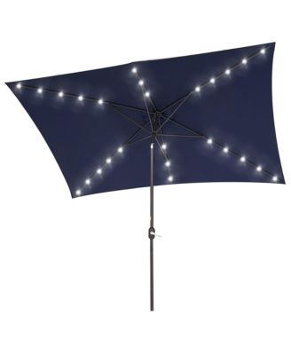 Enhance Your Outdoor Oasis with 10x6.5Feet LED Rectangular Patio Umbrella - Stylish, Durable, and Sun-Protective