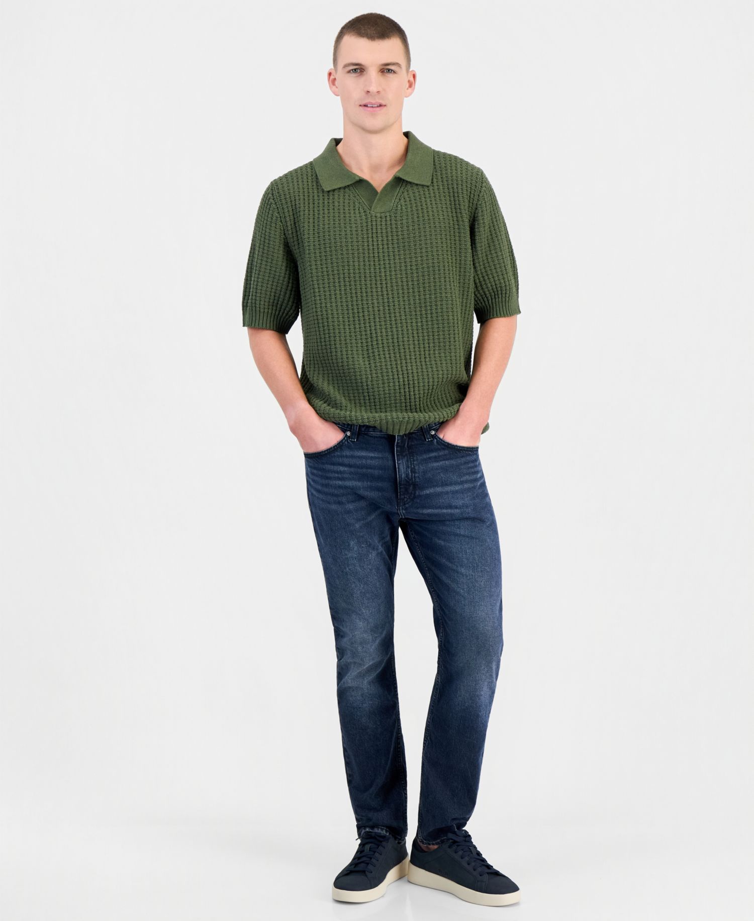 Men's Spero Waffle-Knit Polo Shirt