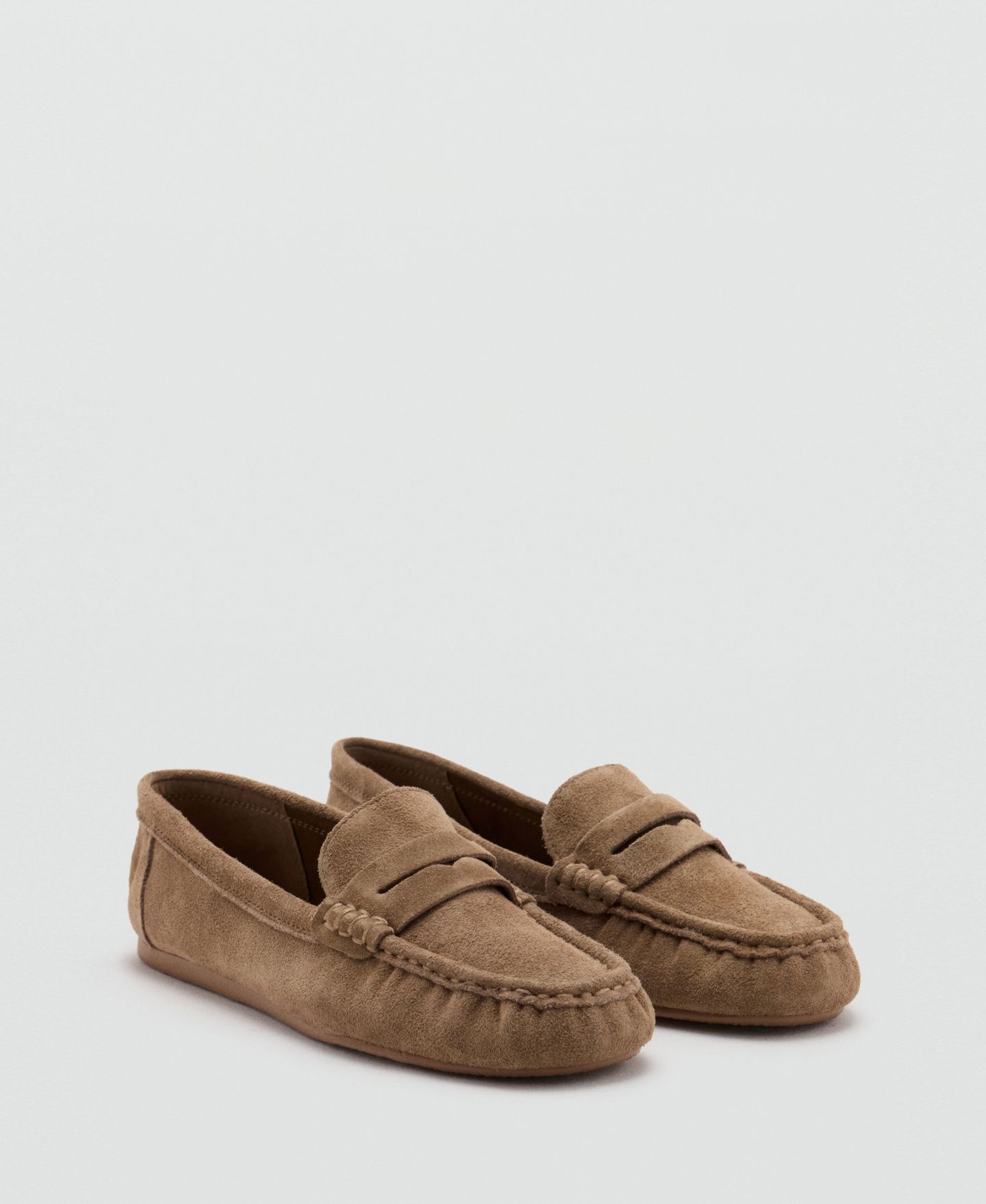 Женские туфли MANGO Suede Penny, цвет: Средний коричневый — фото 4