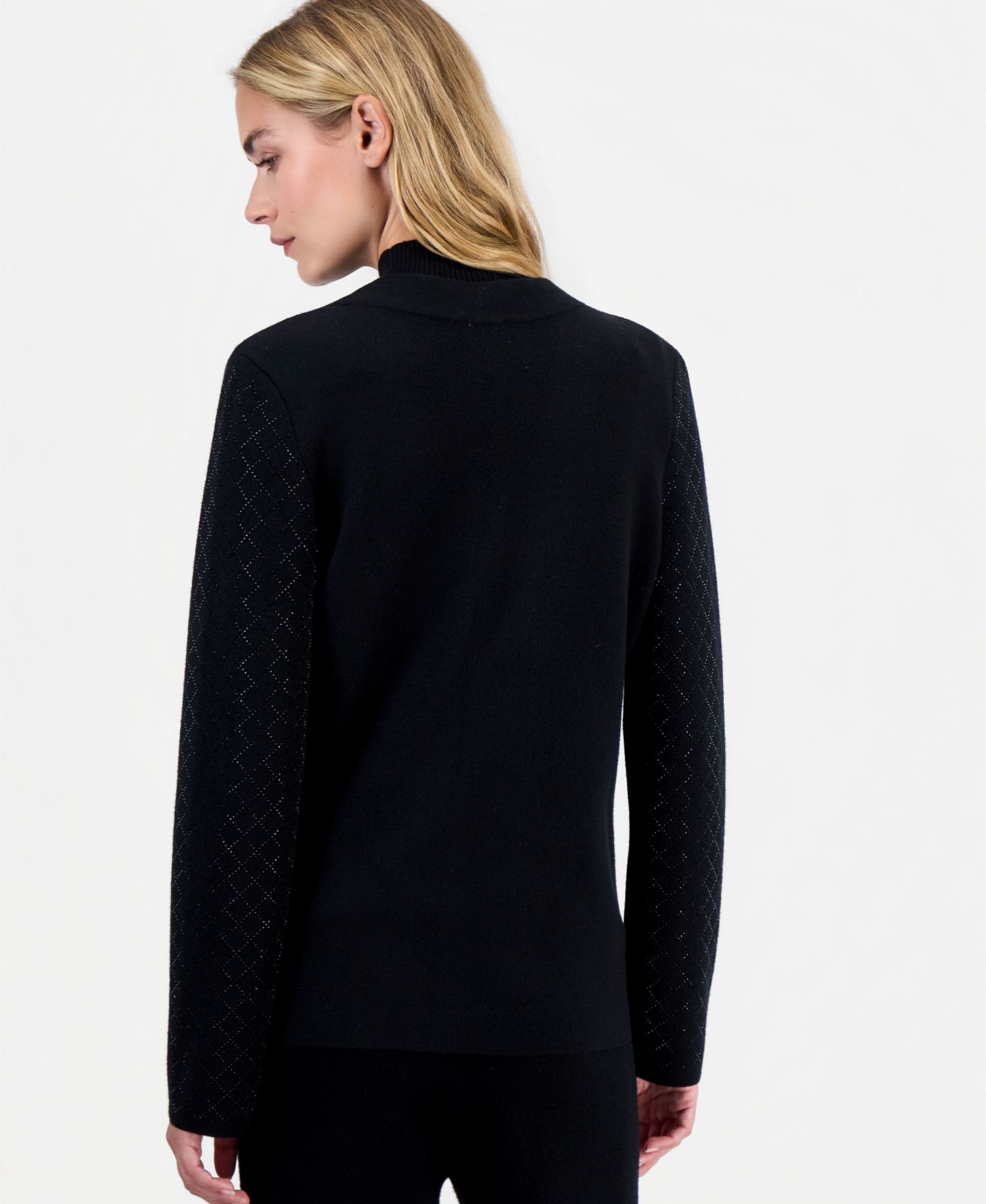 Women's Heatset Diamond Open-Front Cardigan