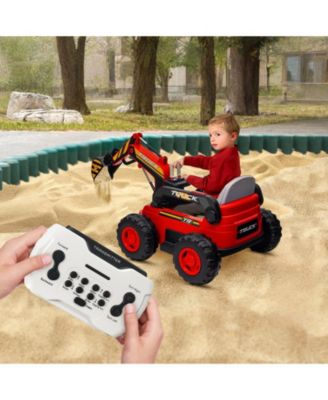 Kids Electric Excavator Ride-On with Working Arm, 4WD & Remote Control, Ages 3+