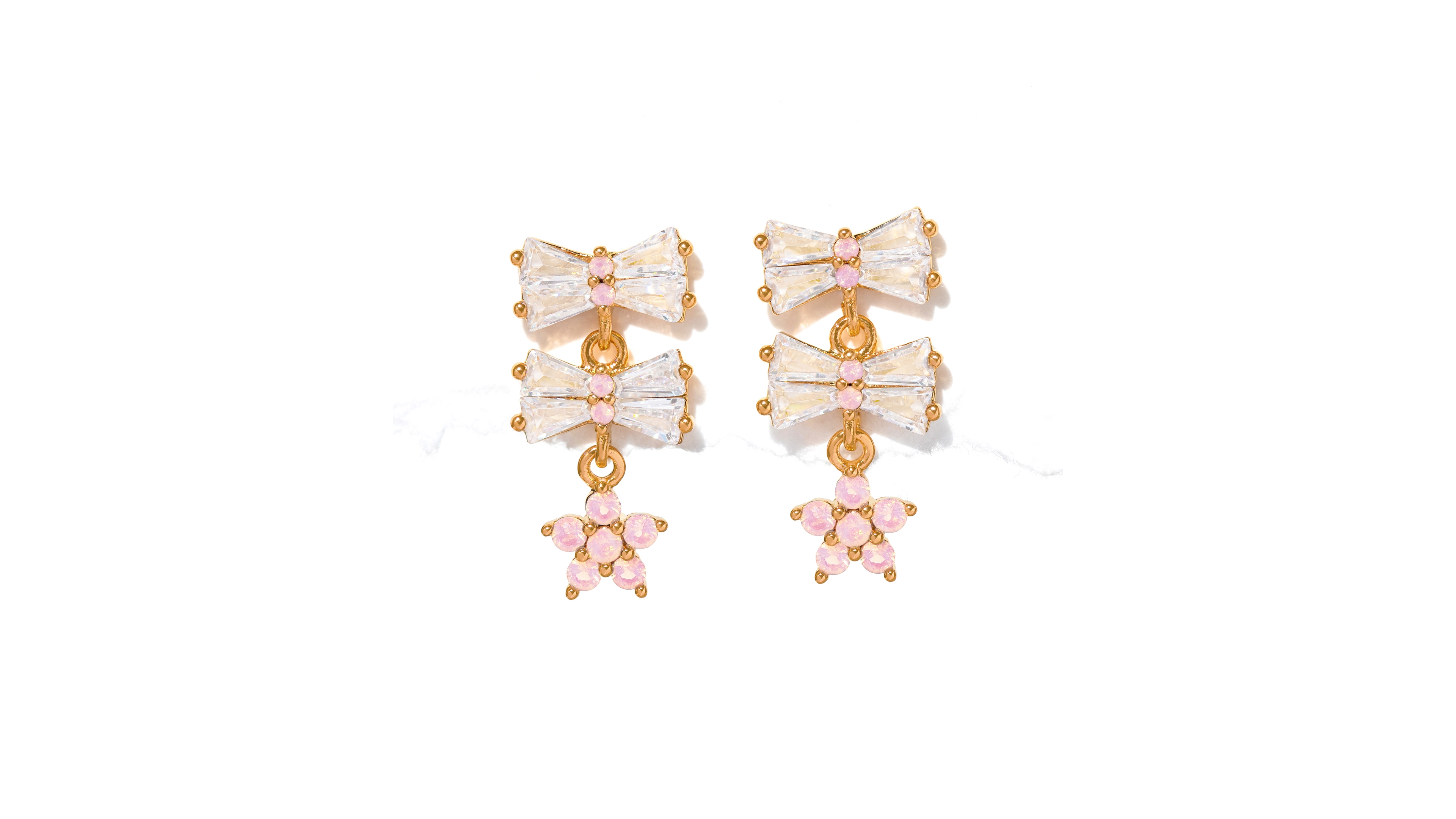 Girls Crew Crystal Little Blushing Bows Earrings