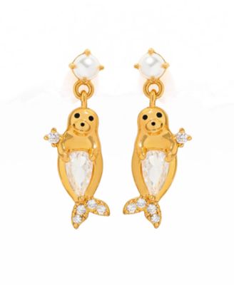 Crystal Seal Dangle Earrings