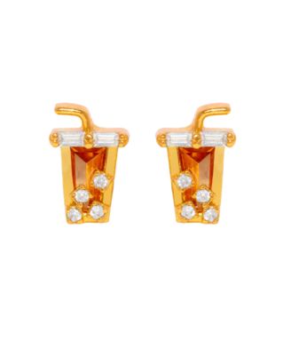 Crystal Iced Coffee Stud Earrings
