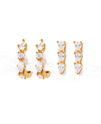 Gold-Plated Crystal Capri Earring Set