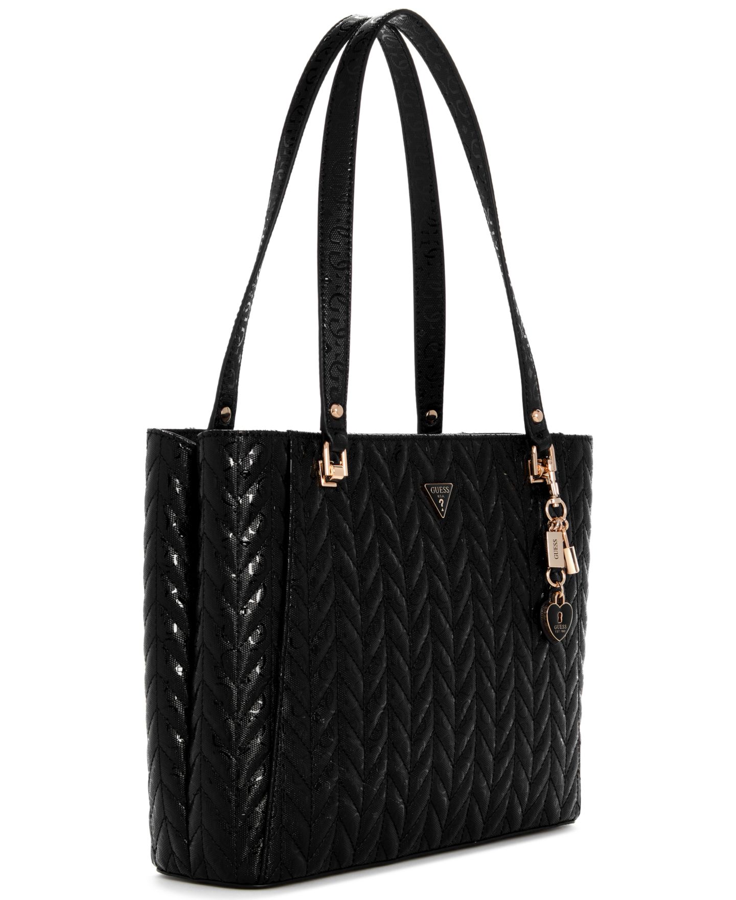 Женская сумка GUESS Stacey Noel Large Tote Handbag, цвет: Чёрный — фото 3