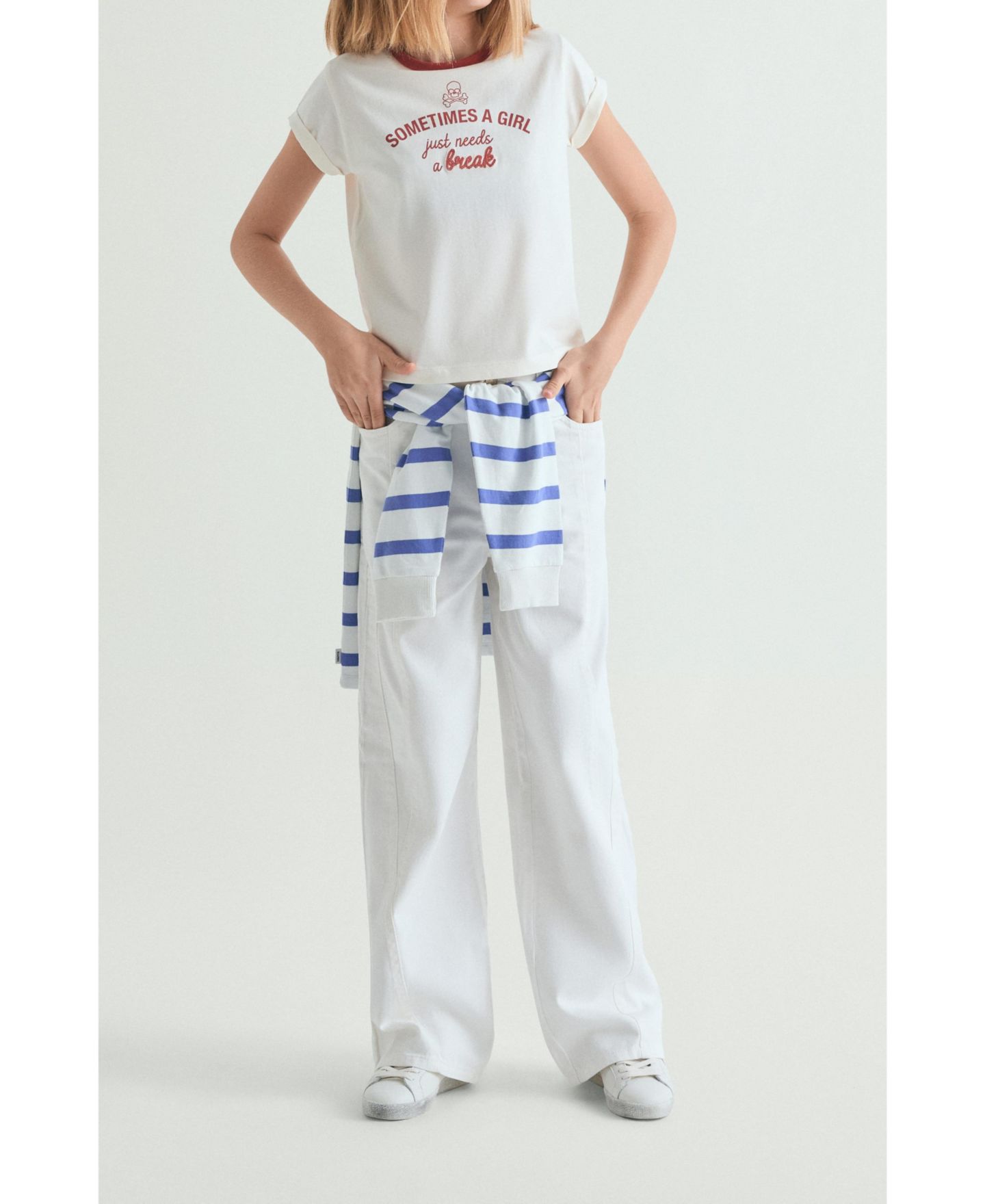 Женская футболка Scalpers Printed with contrasting collar — фото 2