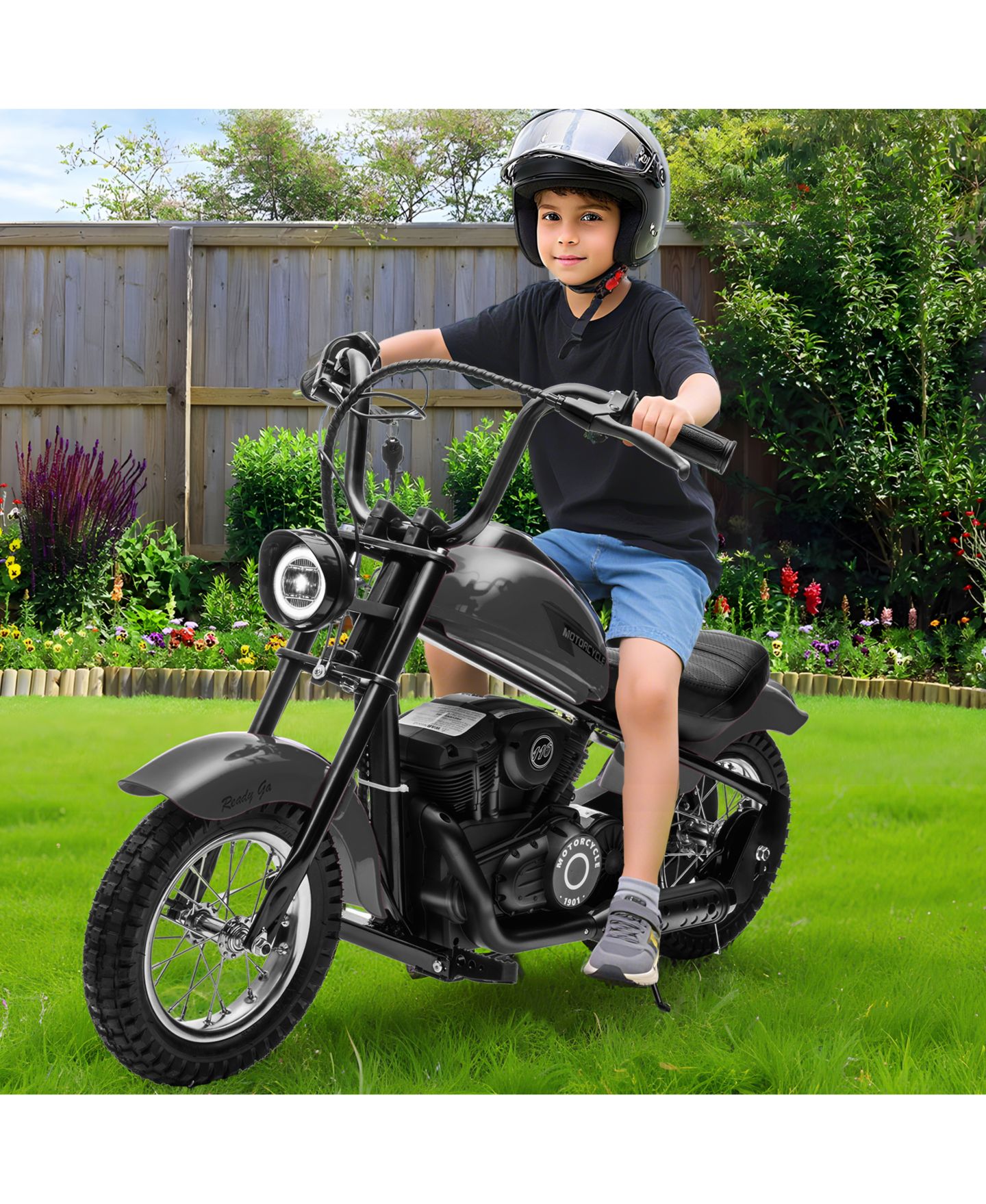Детская игрушка homfan 24V 250W Electric Dirt Bike for Kids, 2-Speed Ride On Motorcycle, Up to 14 MPH, Leather Seat, Rear Brake, For Ages 8-12 — фото 8