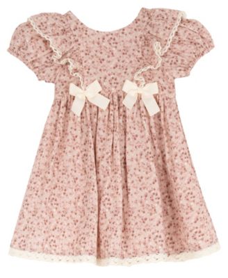 Toddler Girls' 2T-4T Print Double Cotton Gauze Puff Sleeve Dress