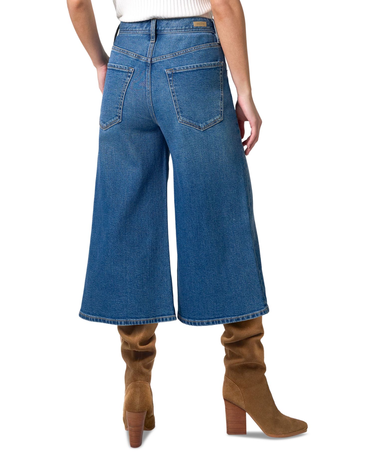 Women's Claire High-Rise Culotte Cropped Denim Pants