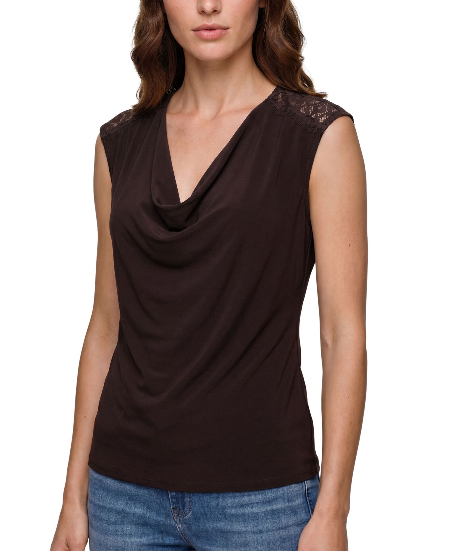 Women's Sleeveless Cowl Neck Knit Top