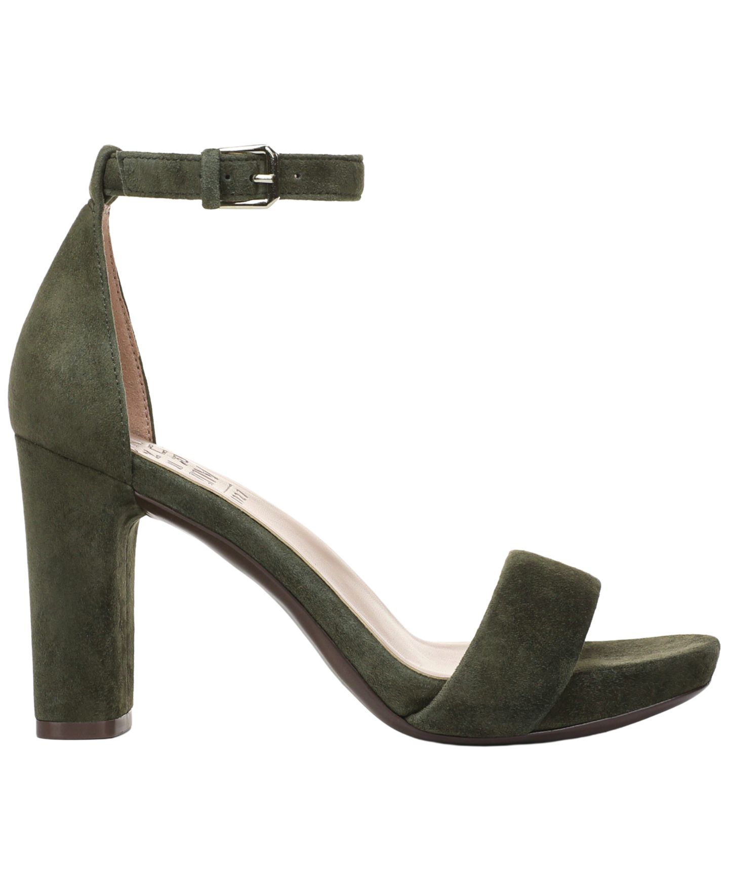 Женские сандалии Naturalizer Joy Square Toe Ankle Strap Dress Sandals, цвет: Глиняный зелёный замшевый — фото 2