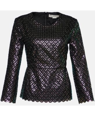 Women's Cutwork Peplum Top
