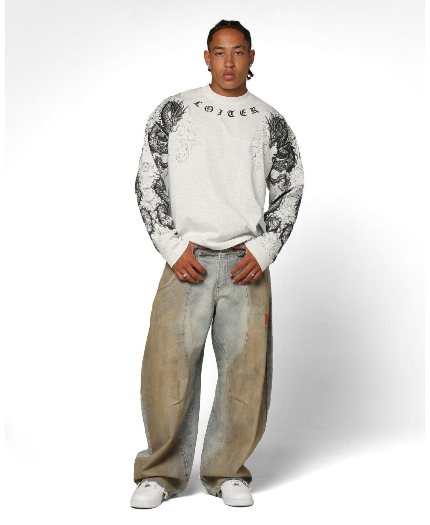 Мужская футболка Loiter Dragon Tattoo Long Sleeve, цвет: Белый — фото 2