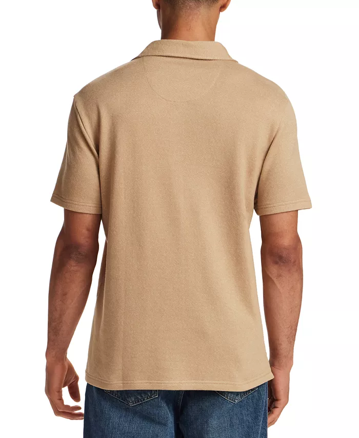 Mens' Speckled Coatfront Knit Short-Sleeve Shirt - thumbnail 4