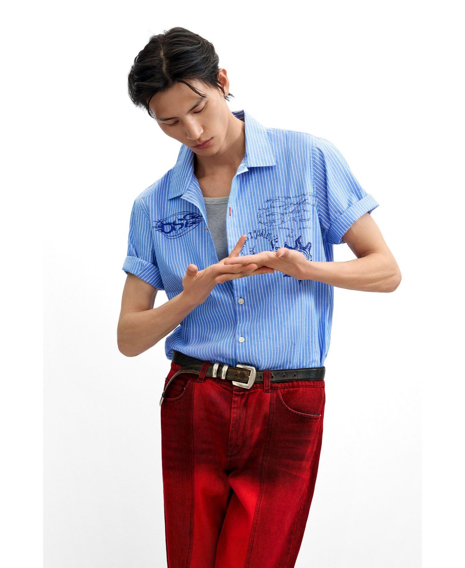 Men's Paneled denim pants