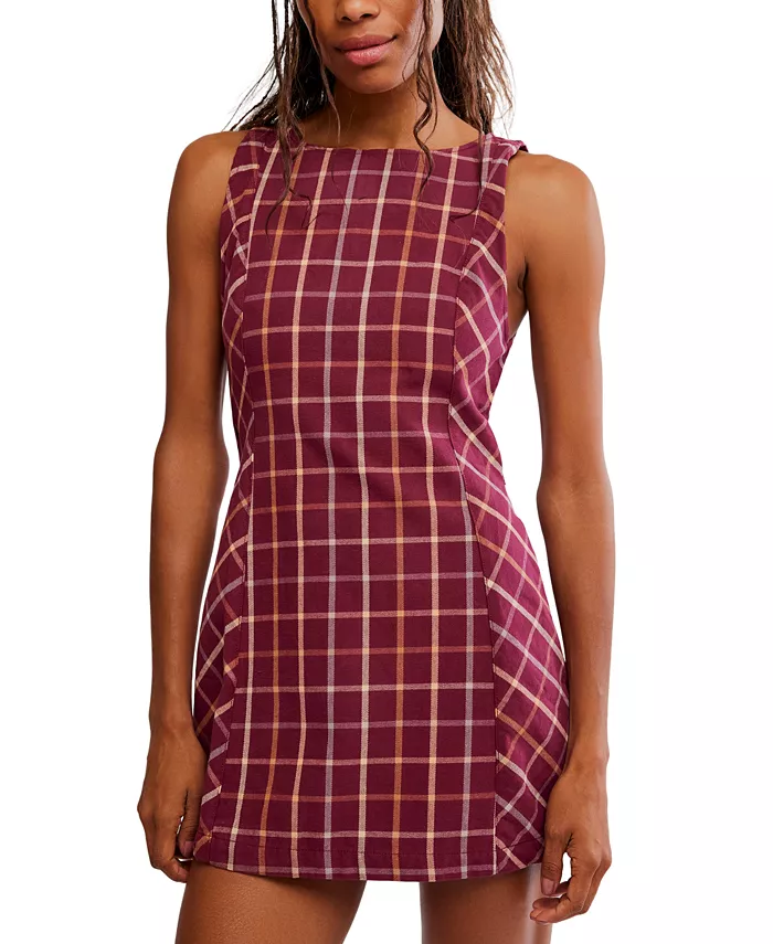 Women's Atlas Plaid Crewneck Mini Dress
