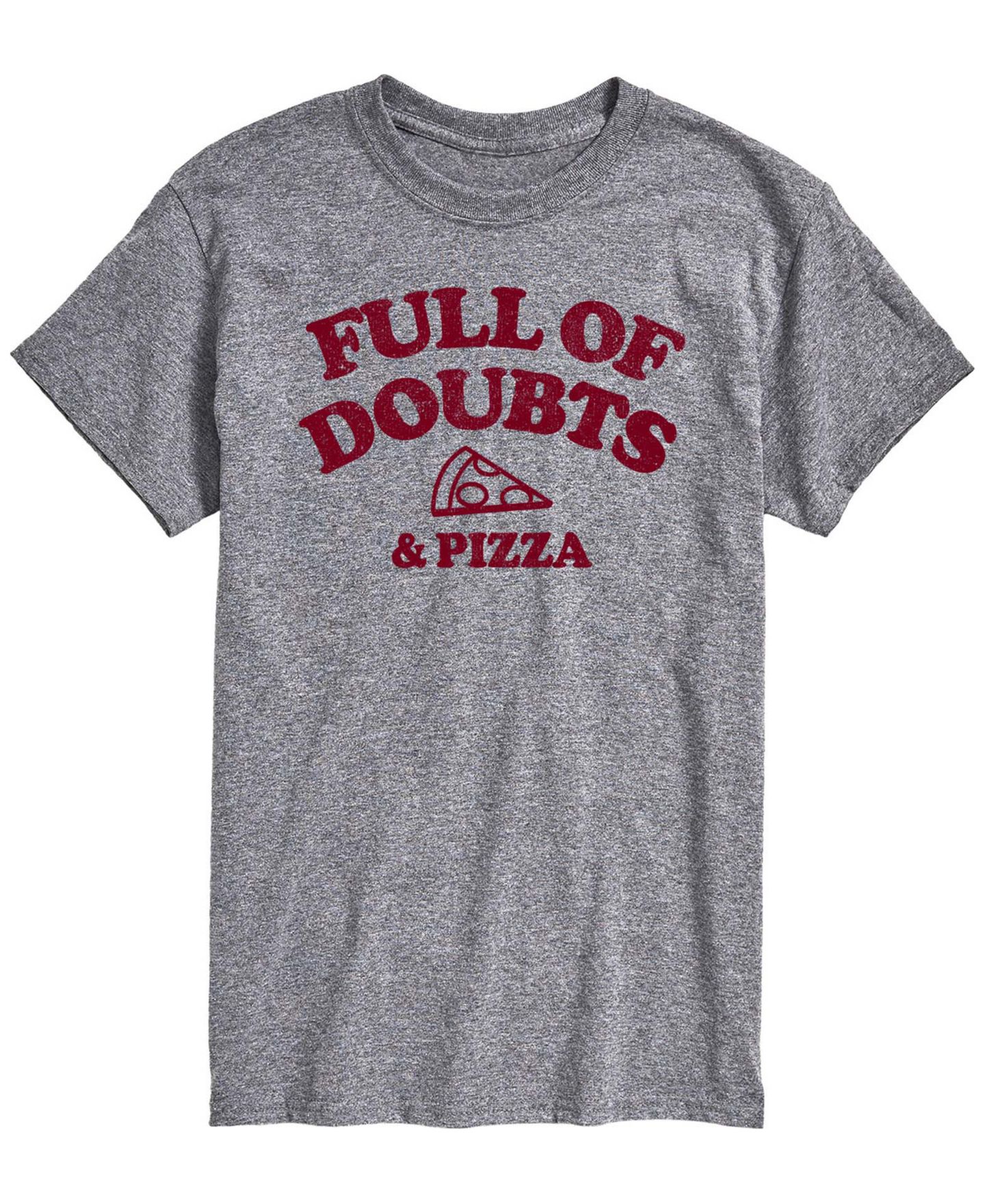 Мужская футболка AIRWAVES Full Of Doubts And Pizza Short-Sleeve Graphic, цвет: Меланжевый — фото 1