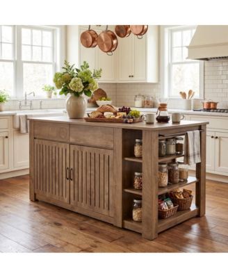 70.8-Inch Kitchen Island with Storage, 3-Tier Farmhouse Island Table for Kitchen Dining Room