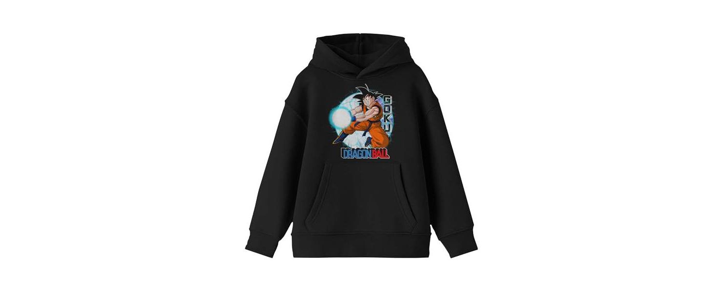 Dragon Ball Goku Kamehameha Blast Youth Black Long Sleeve Hooded Sweatshirt-XXL