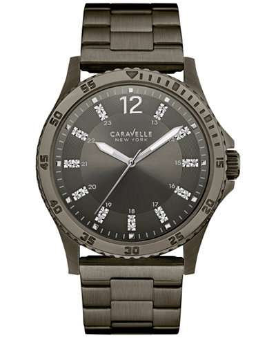 Caravelle New York by Bulova Men's Gunmetal Ion-Plated Stainless Steel Bracelet Watch 44mm 45A138