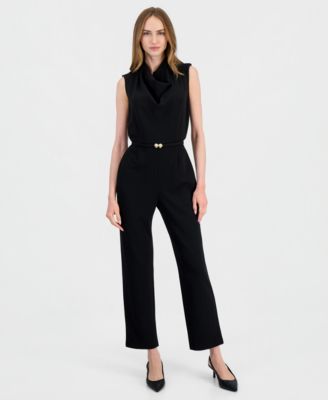 Women's Cowl-Neck Sleeveless Jumpsuit