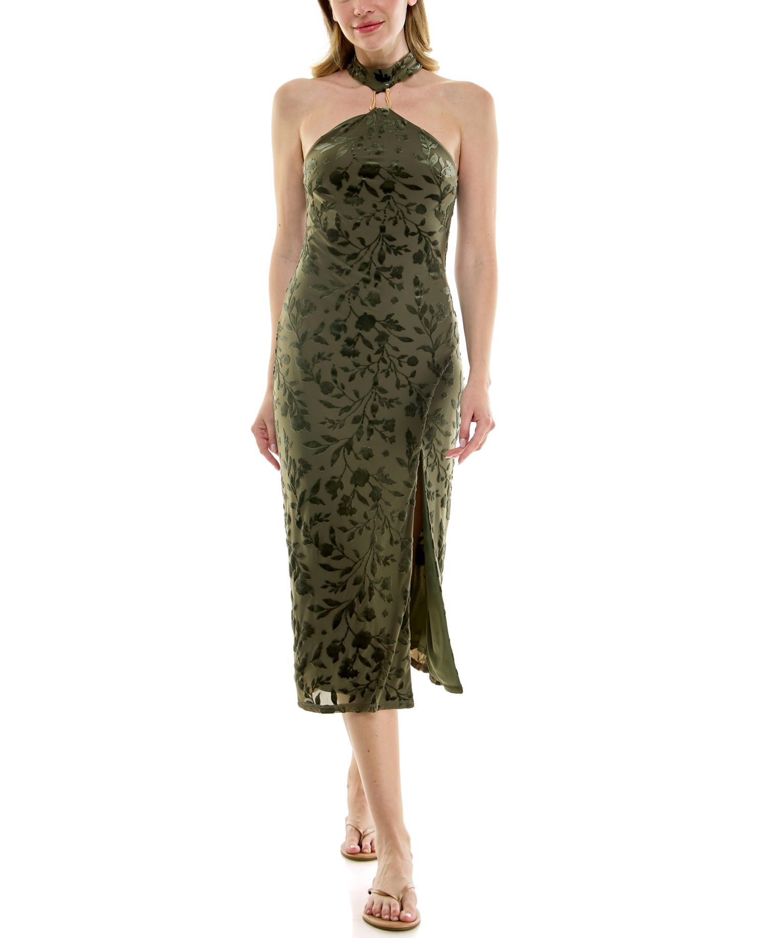 Juniors' Halter Neck Midi Dress