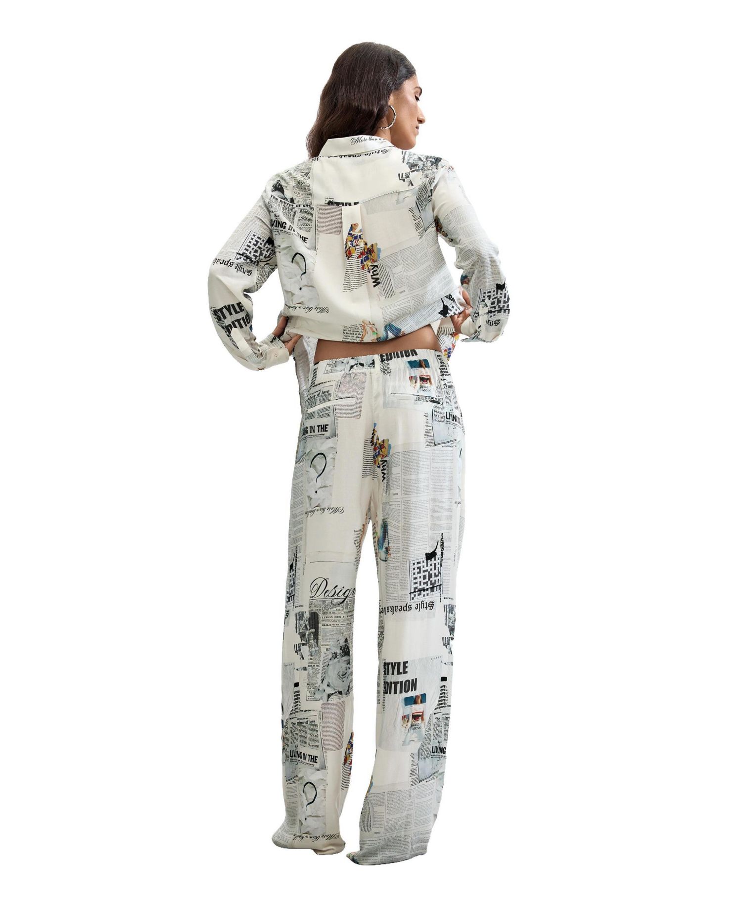 Women's Printed Wide-Leg Trousers