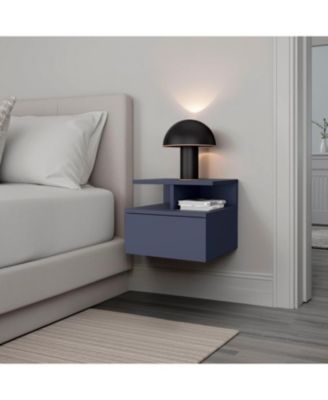 Lee Ju Floating Nightstand, 1 Drawer, Open Shelf, Wall Mounted Design