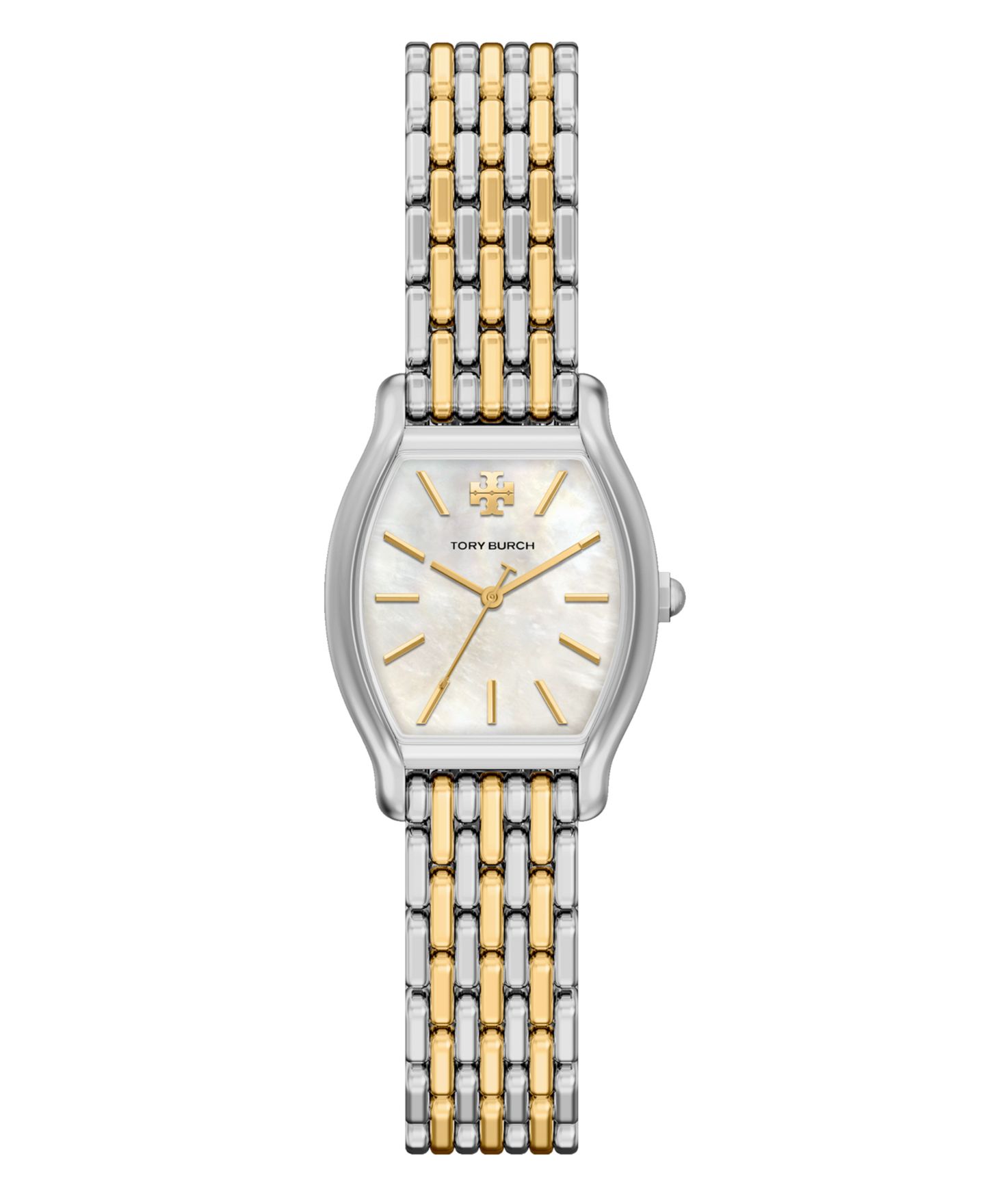 Женские часы Tory Burch Small Eleanor Curve Two-Tone Bracelet Watch 24mm — фото 1