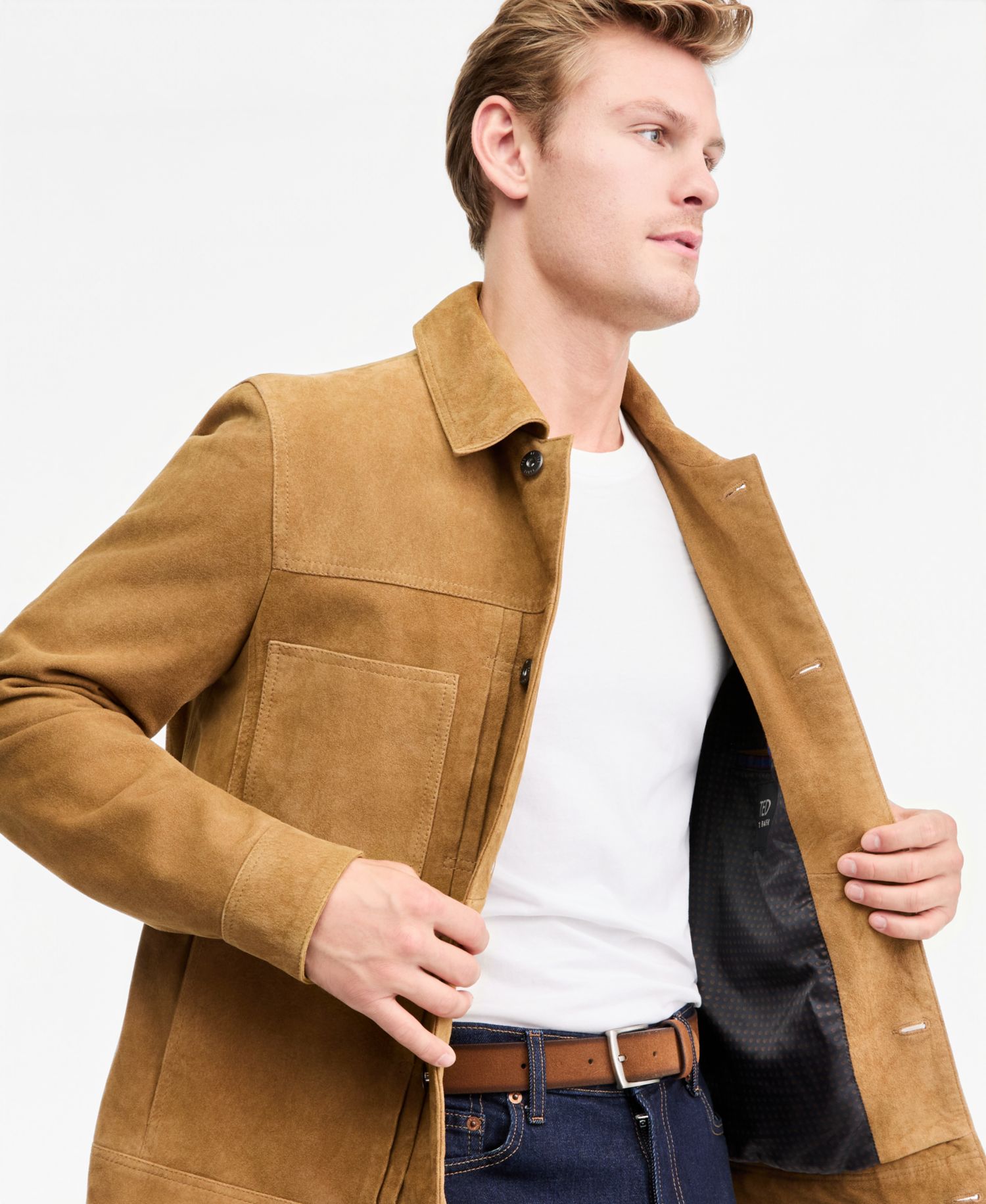 Men's Genuine Suede Trucker Jacket