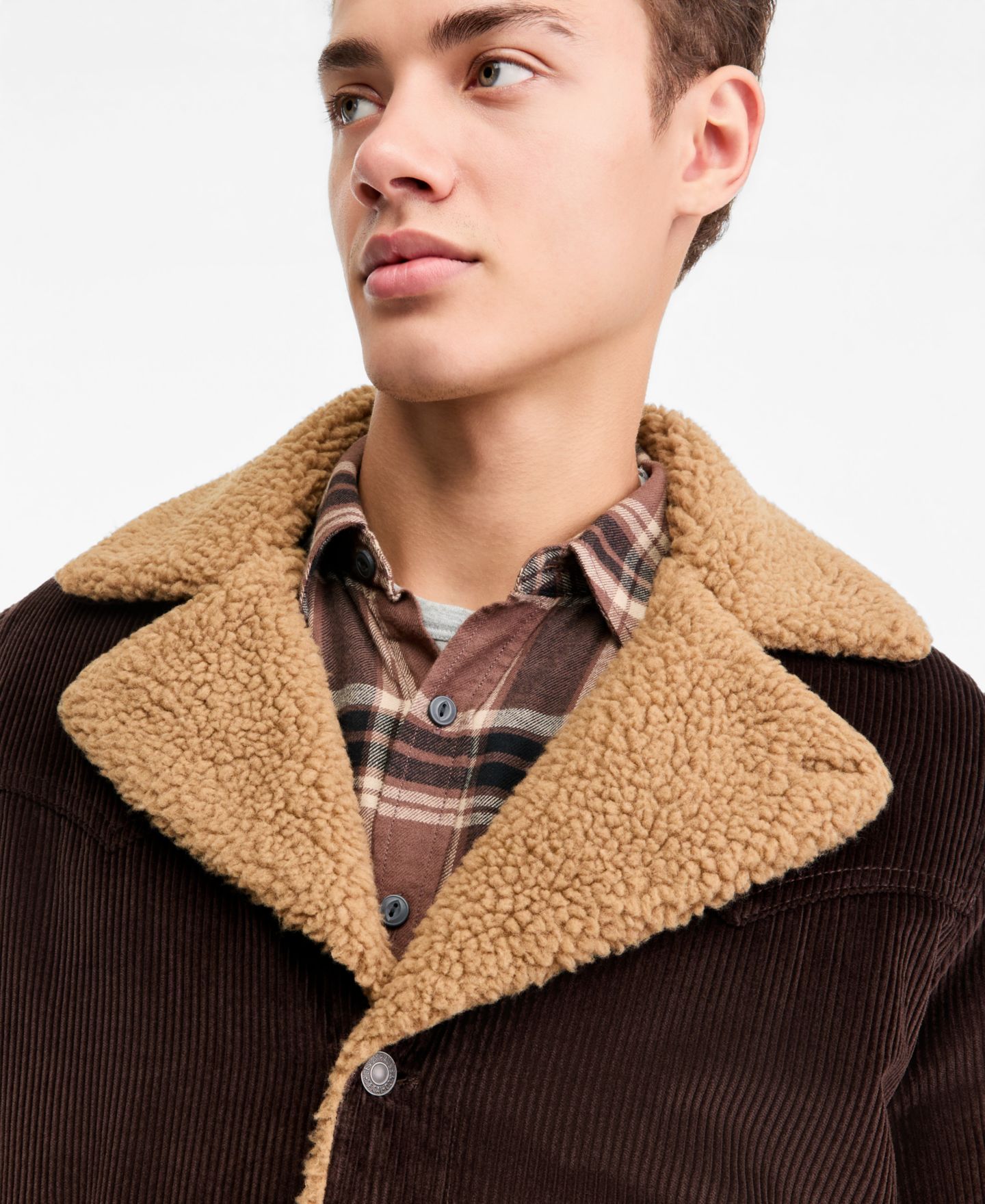 Мужская куртка Levi's Sherpa Collar Rancher, цвет: Шоколадный коричневый — фото 2