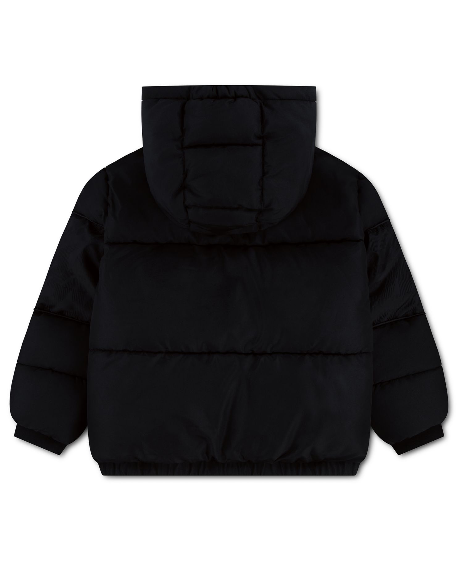 Boys' 4-7 Jacquard Logo Mixed Media Puffer Jacket