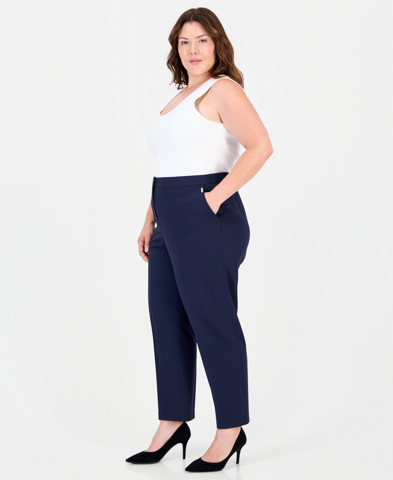 Plus Size Classic Pant Straight-Leg Mid-Rise Pants