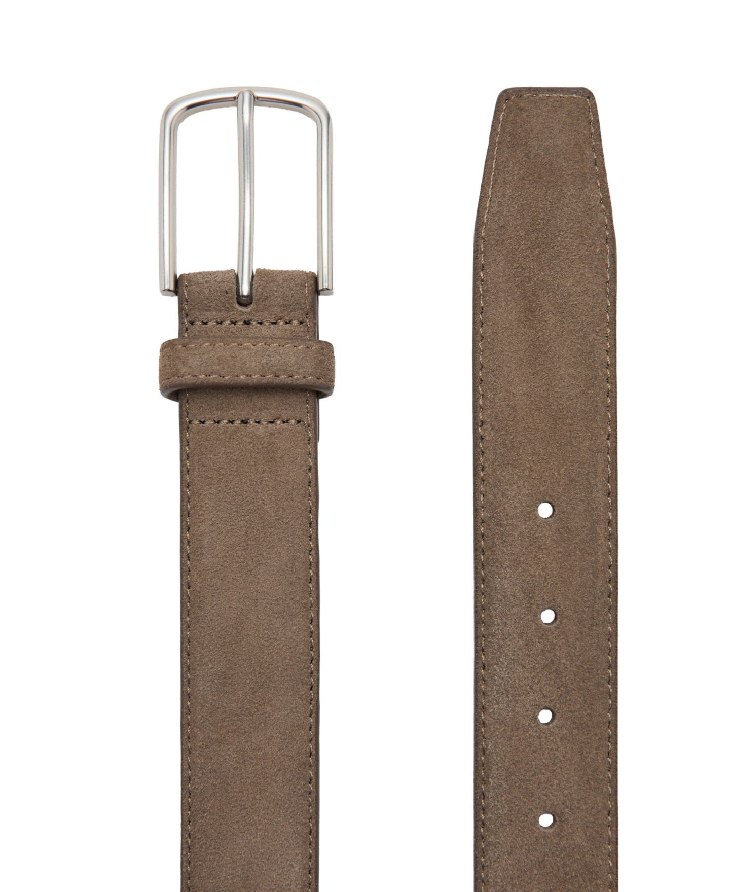 Мужской ремень MANGO Nappa Leather Belt, цвет: Бежевый — фото 2