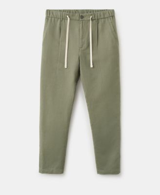 Men's Slim-Fit Cropped Cotton-Linen Pants