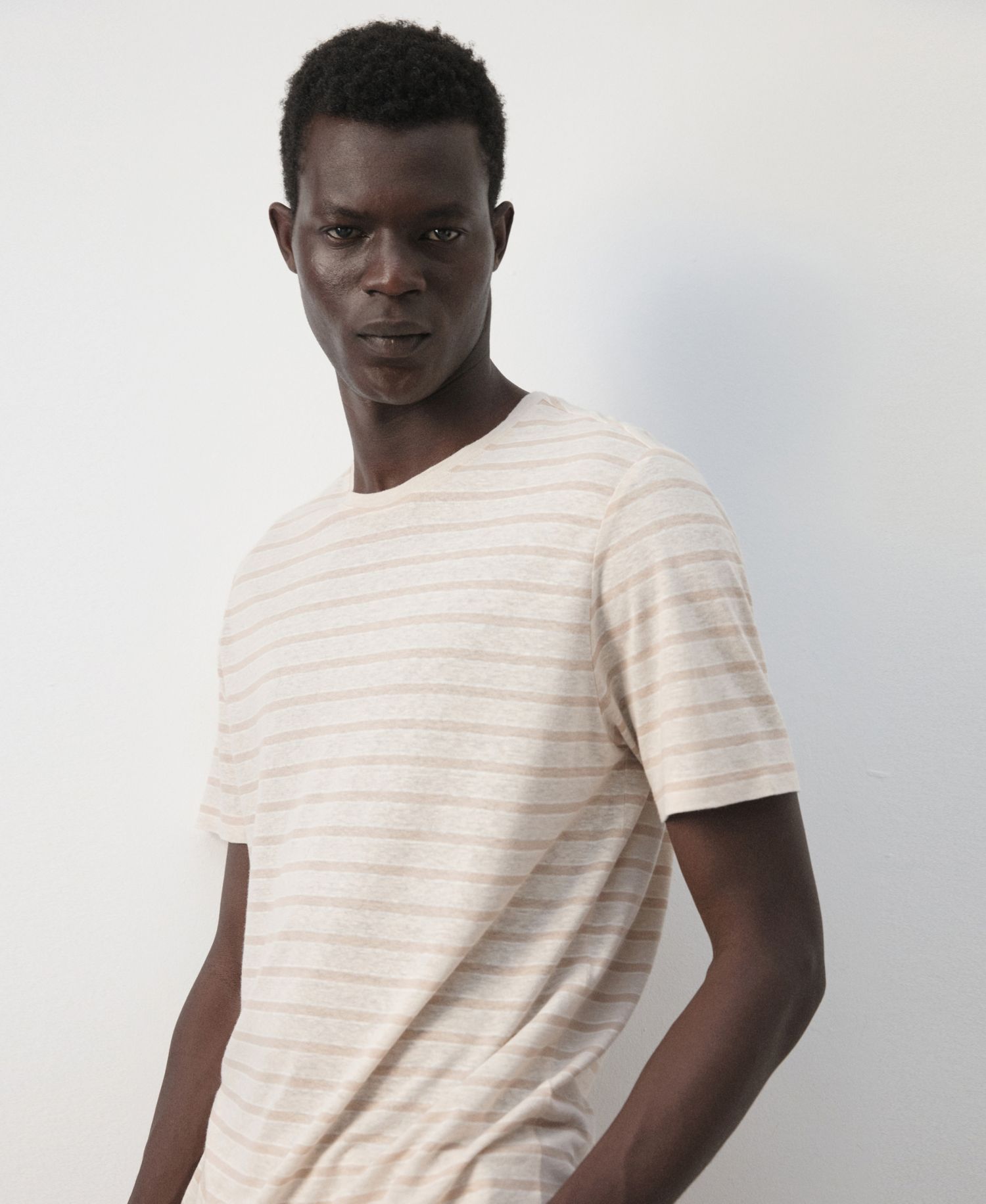 Men's Striped Linen T-Shirt