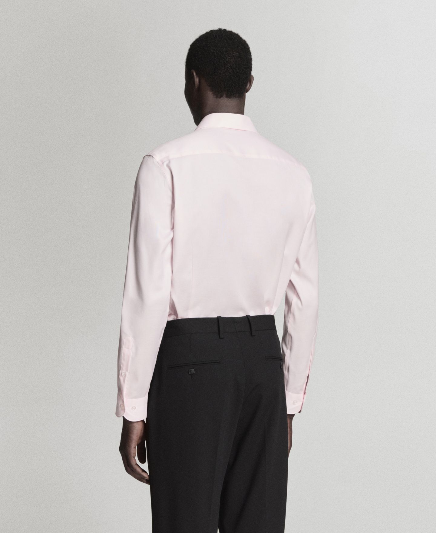 Мужская рубашка MANGO Cotton Slim-Fit Suit, цвет: Светлый розовый — фото 2