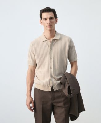 Men's Structured Cotton Knit Polo Shirt
