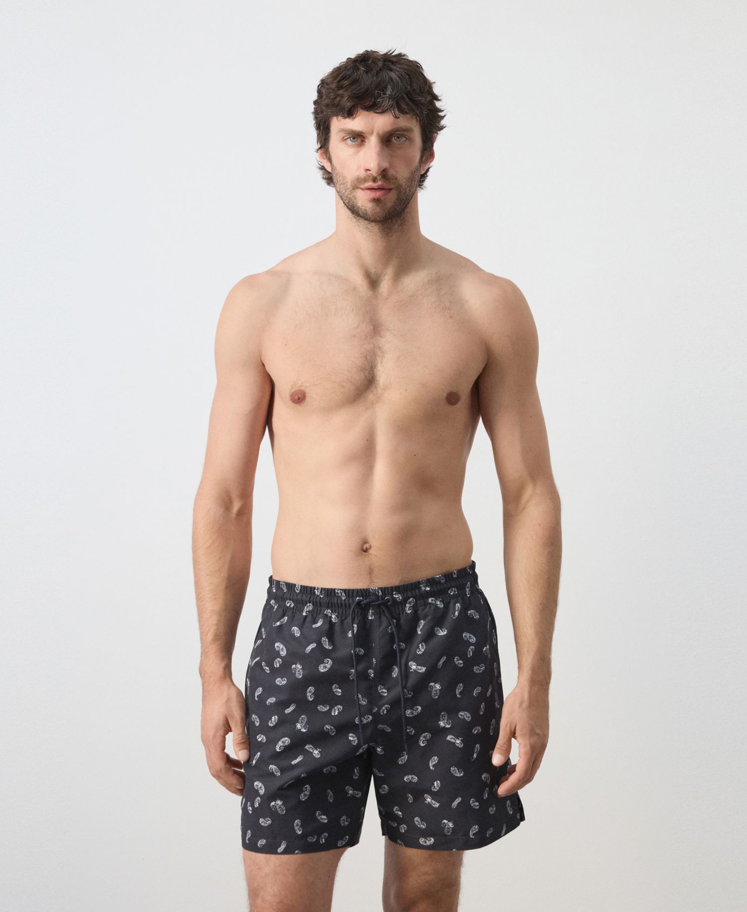 Men's Printed Drawstring Swimsuit