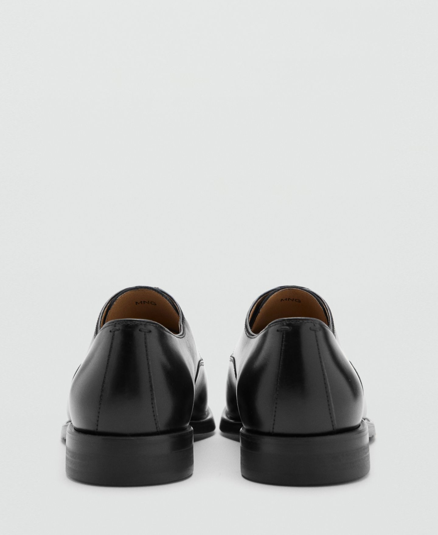 Мужские туфли Mango Oxford Style Leather, цвет: Чёрный — фото 4