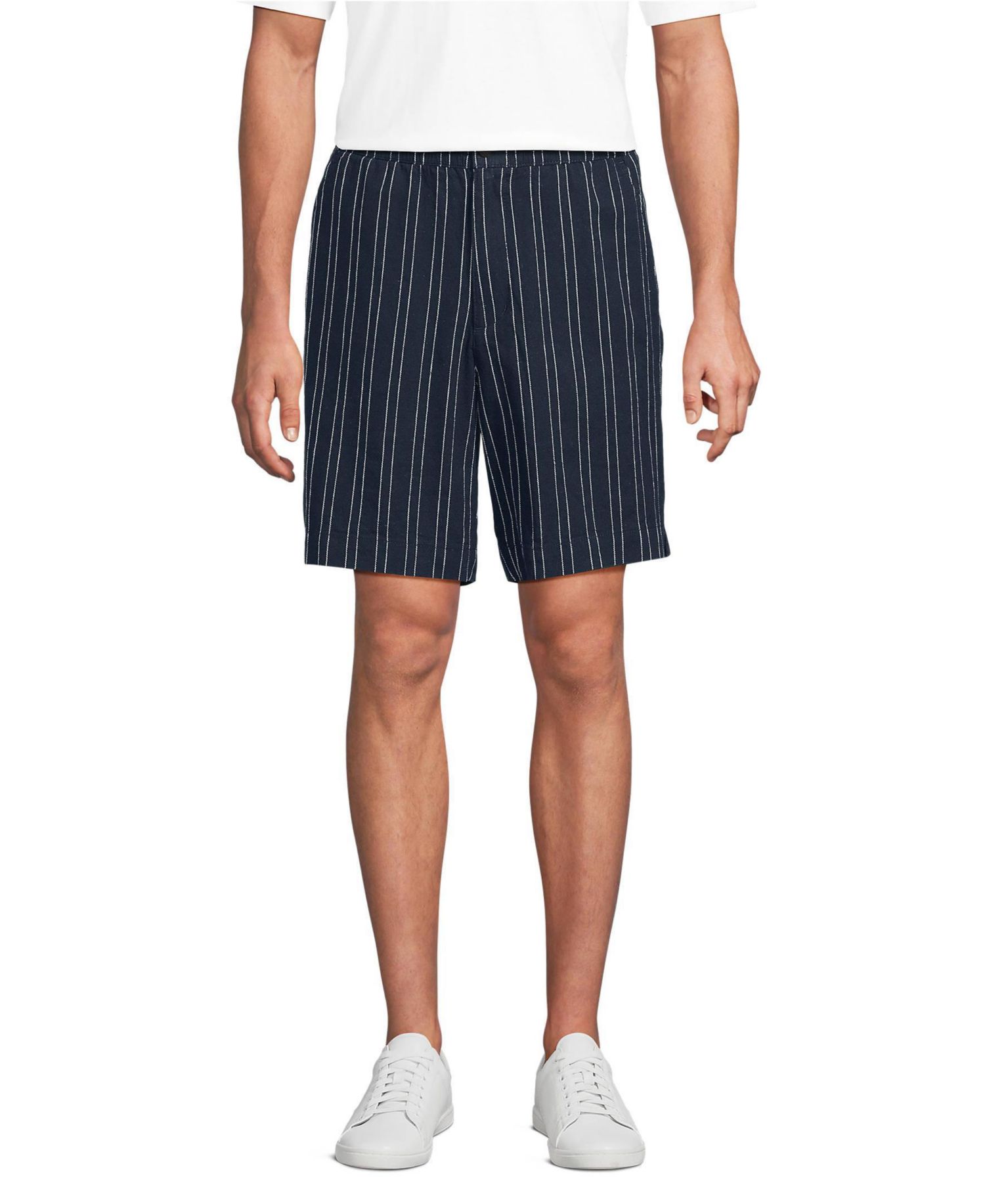 Men's 7" Linen Cotton Elastic Waist Short