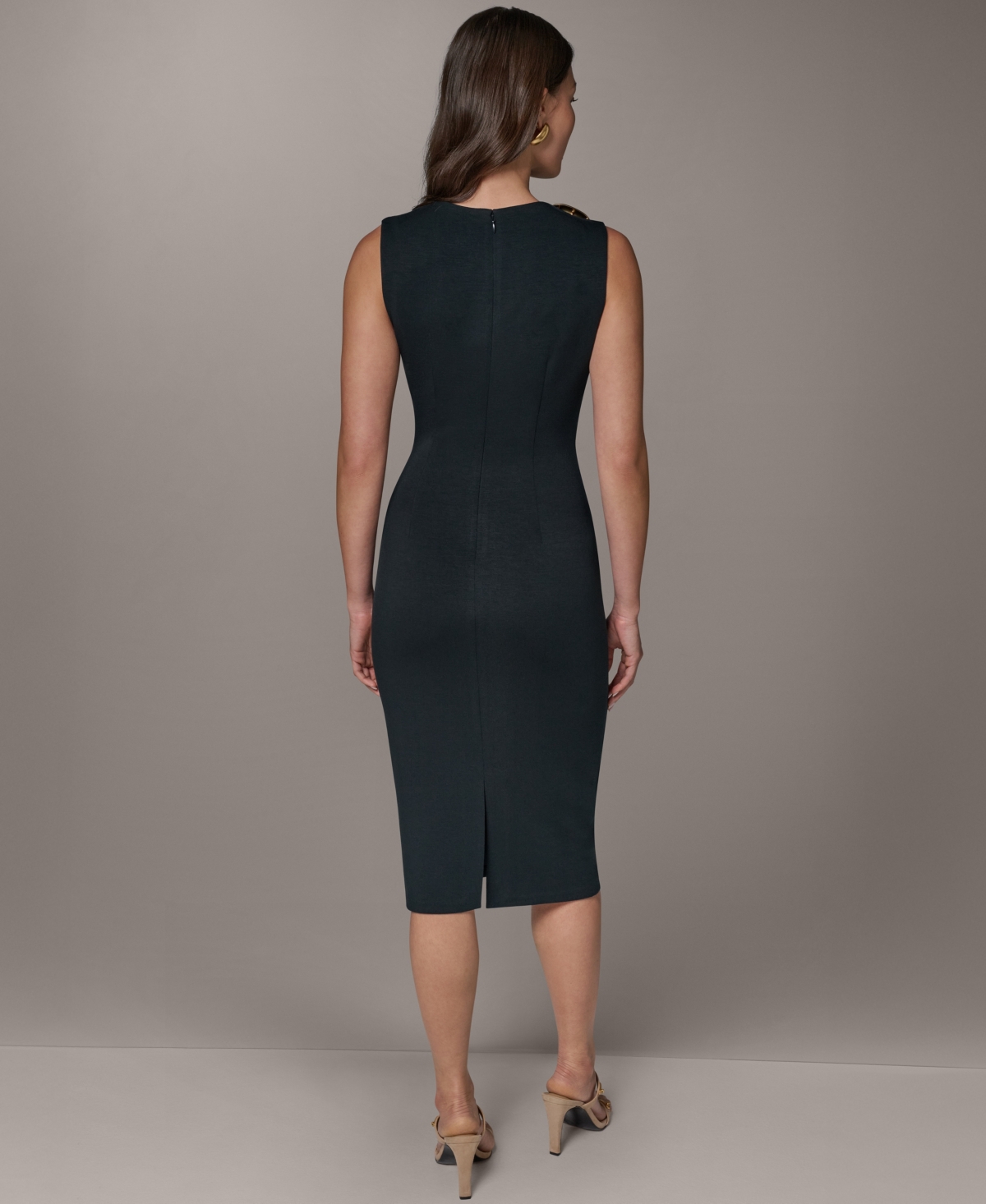Donna Karan New York Women's Sleeveless Jewel Neck Sheath Dress