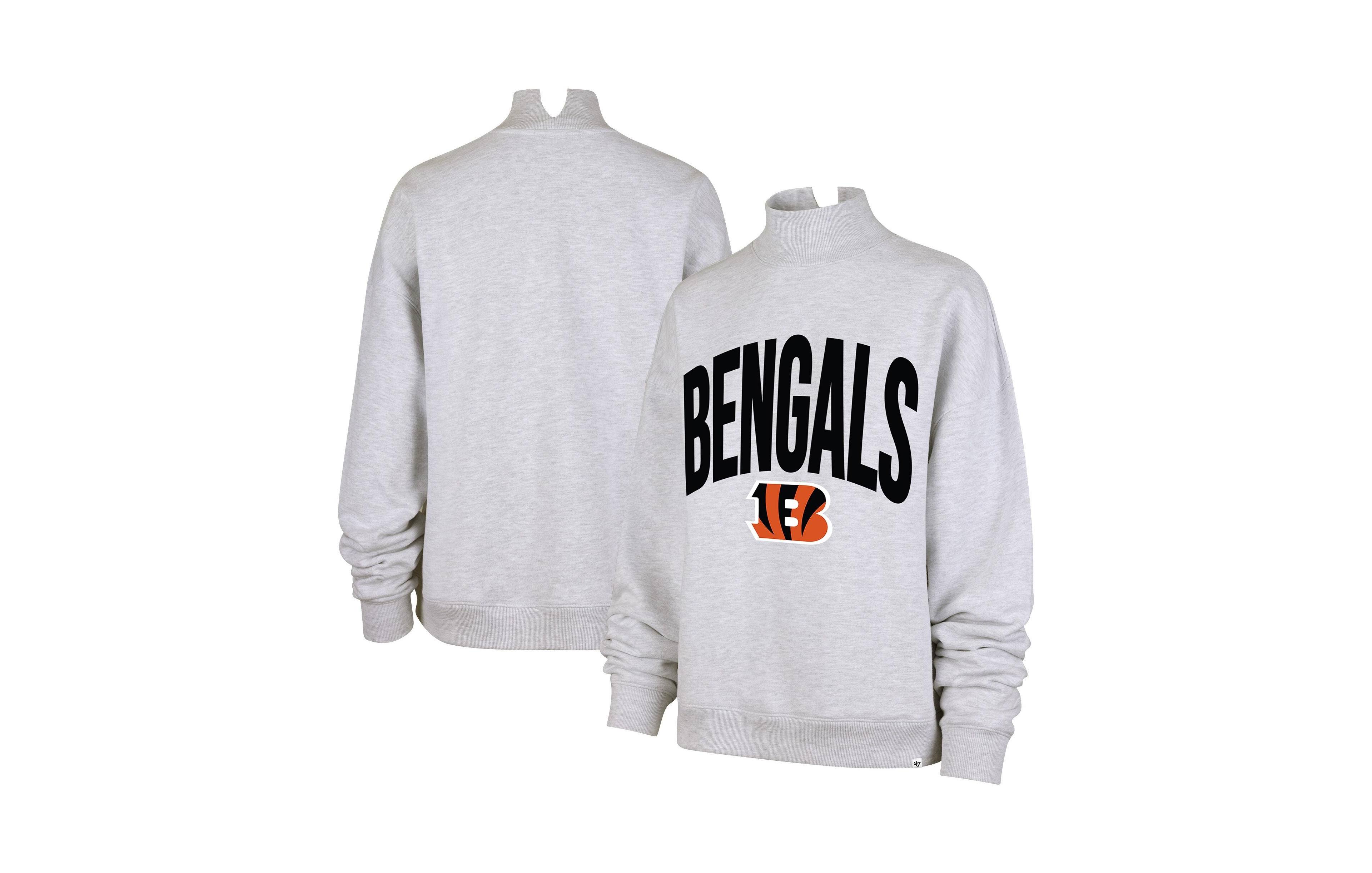 '47 Brand Women's Gray Cincinnati Bengals Subtle Muse Mock Neck Sweatshirt