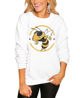 Women's White Georgia Tech Yellow Jackets End Zone Oversized Sweatshirt