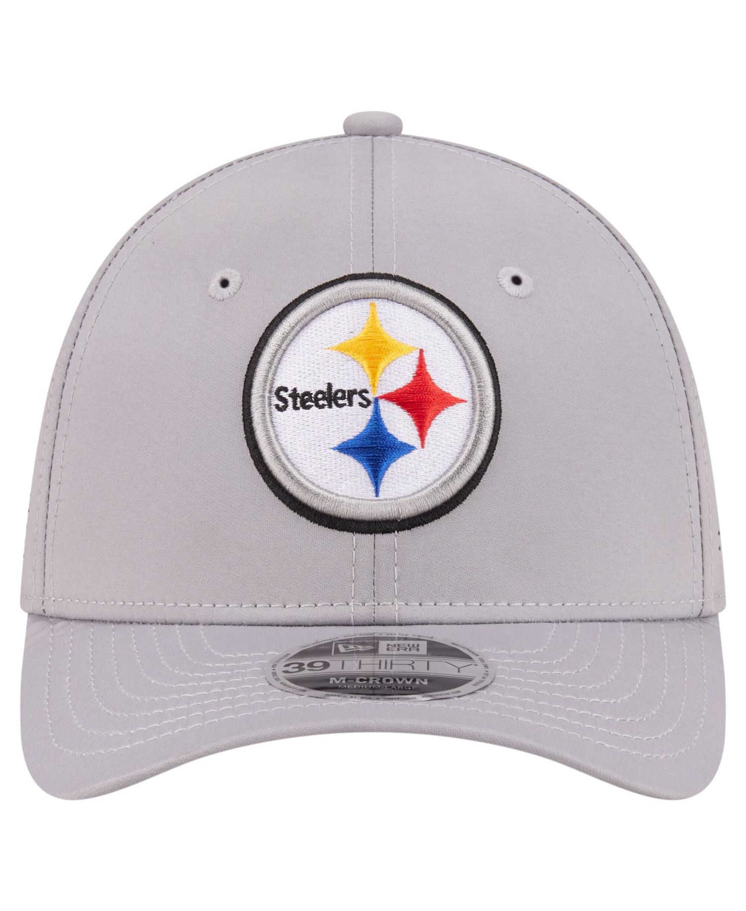 Men's Gray Pittsburgh Steelers 39THIRTY M-Crown Flex Fit Hat